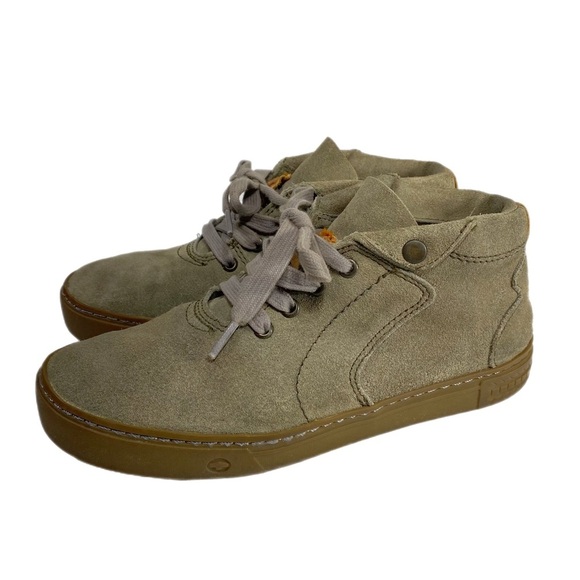 Tredagain Hawthorne Gray Suede Mid-Top Recycled Tire Hiking Shoes - Picture 1 of 9